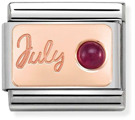 Nomination Classic Rose Gold Birthstone July Ruby Charm