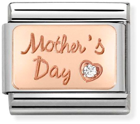 Nomination Classic Rose Gold Cubic Zirconia Engraved Mother Day Charm