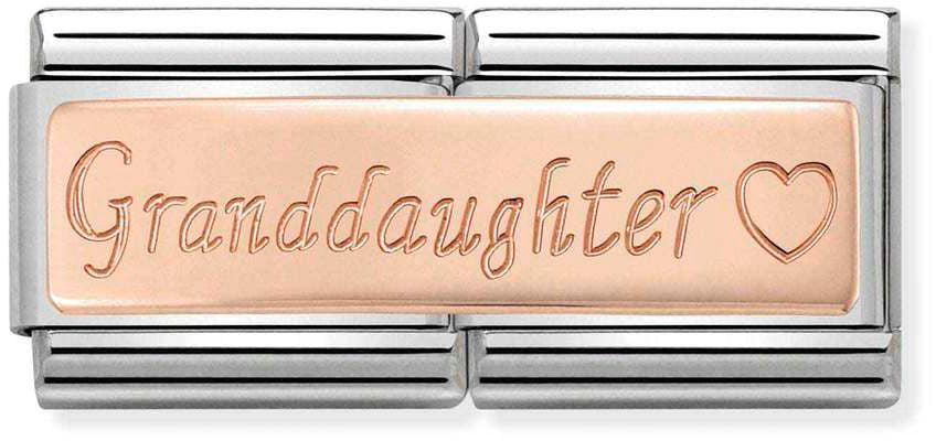 Nomination Classic Rose Gold Double Engraved Granddaughter Charm