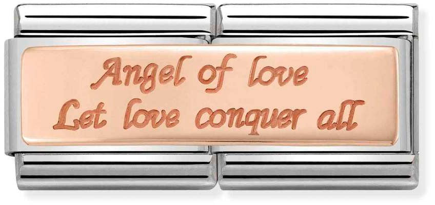 Nomination Classic Rose Gold Double Engraved Angel Of Love Charm