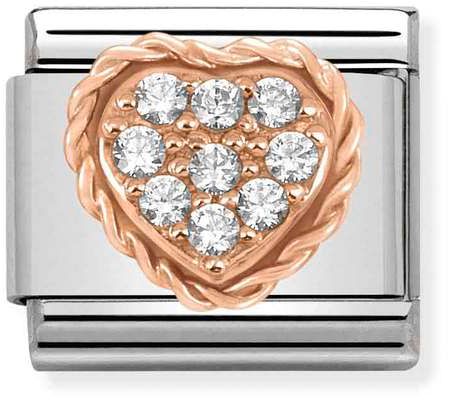 Nomination Classic Rose Gold Cubic Zirconia Love Heart Charm