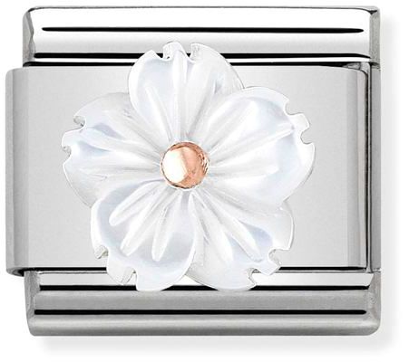 Nomination Classic Rose Gold Flowers White Mother Of Pearl Charm