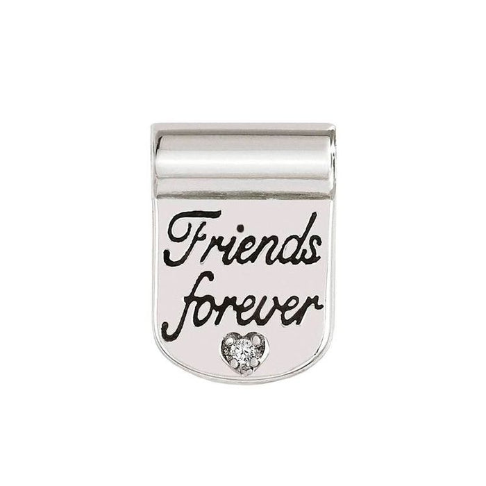 Nomination SeiMia Silver With Cubic Zirconia And Enamel Friends Forever Pendant Charm