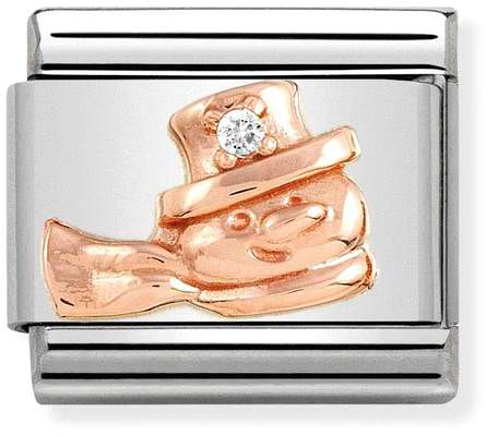 Nomination Classic Rose Gold Cubic Zirconia Snowman Christmas Charm