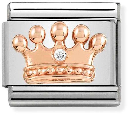 Nomination Classic Rose Gold Cubic Zirconia Symbols Crown Charm