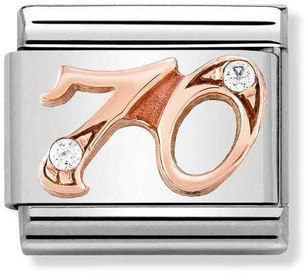Nomination Classic Rose Gold Cubic Zirconia Numbers 70 Charm