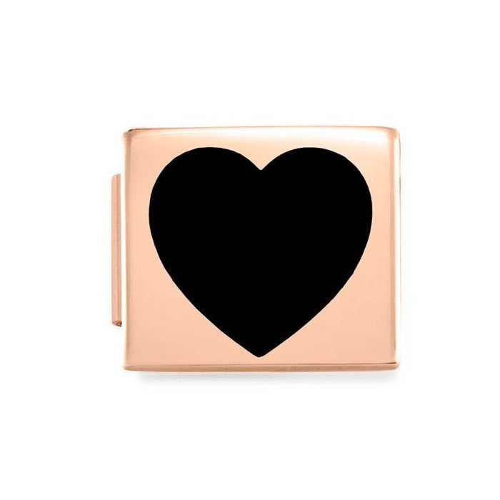 Nomination Composable Glam Rose Gold Black Heart Bracelet