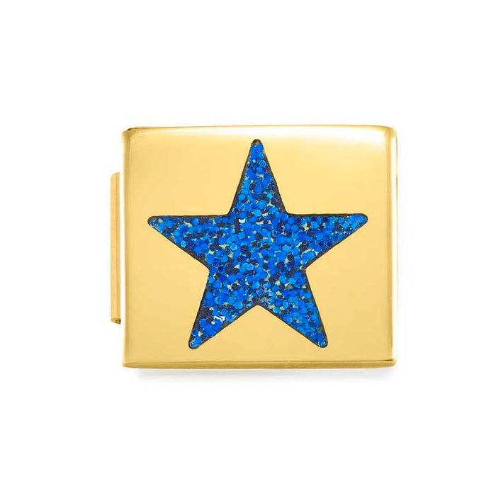 Nomination Composable Glam Link Gold Blue Glitter Star