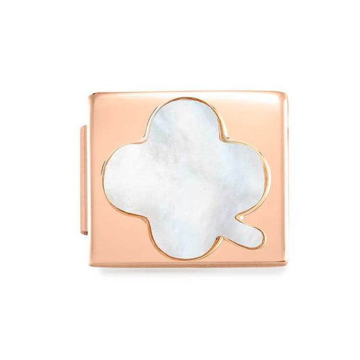 Nomination Composable Glam Rose Gold Mother Of Pearl Clover Bracelet