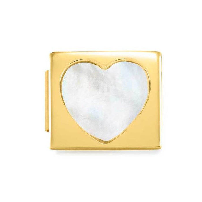 Nomination Composable Glam Link White Mother Of Pearl Heart