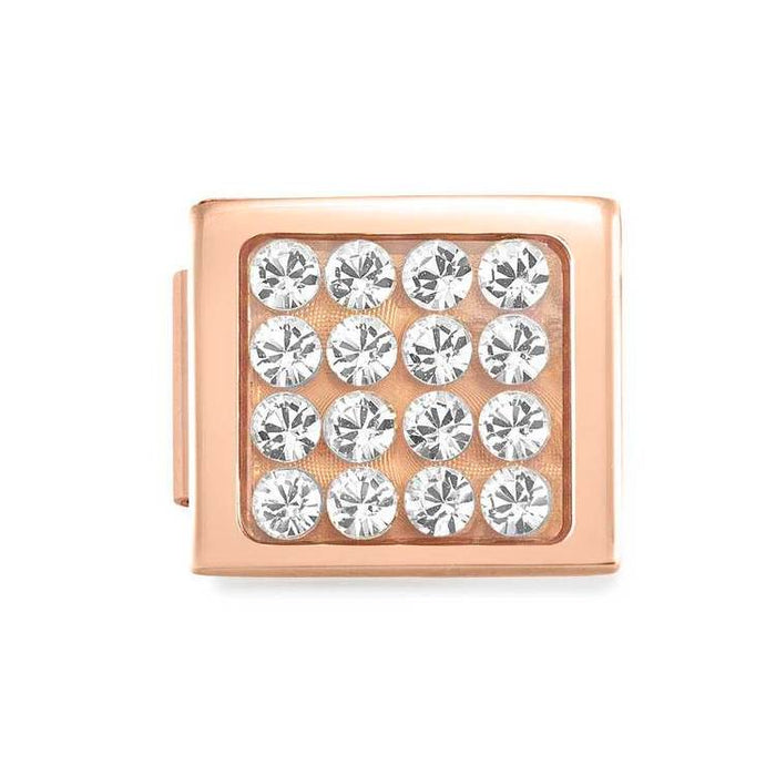 Nomination Composable Glam Link Rose Gold With White Crystal Pave
