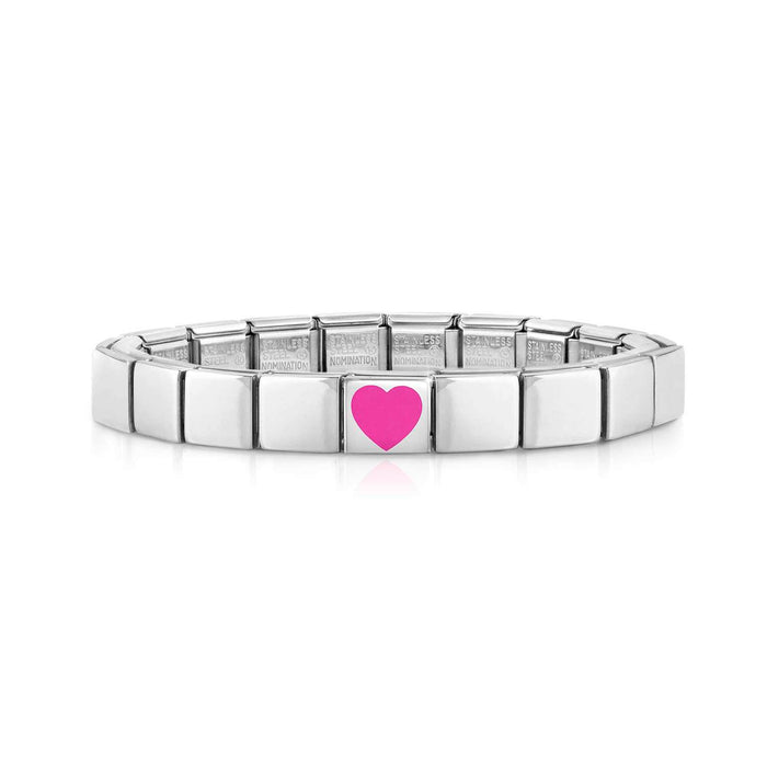 Nomination Composable Glam Stainless Steel Pink Heart Bracelet