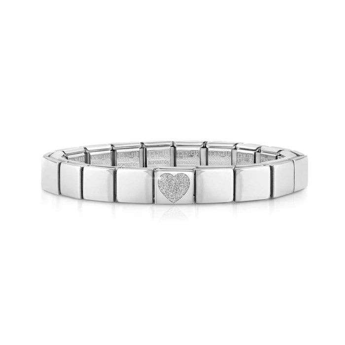 Nomination Composable Glam Stainless Steel Silver Glitter Heart Bracelet