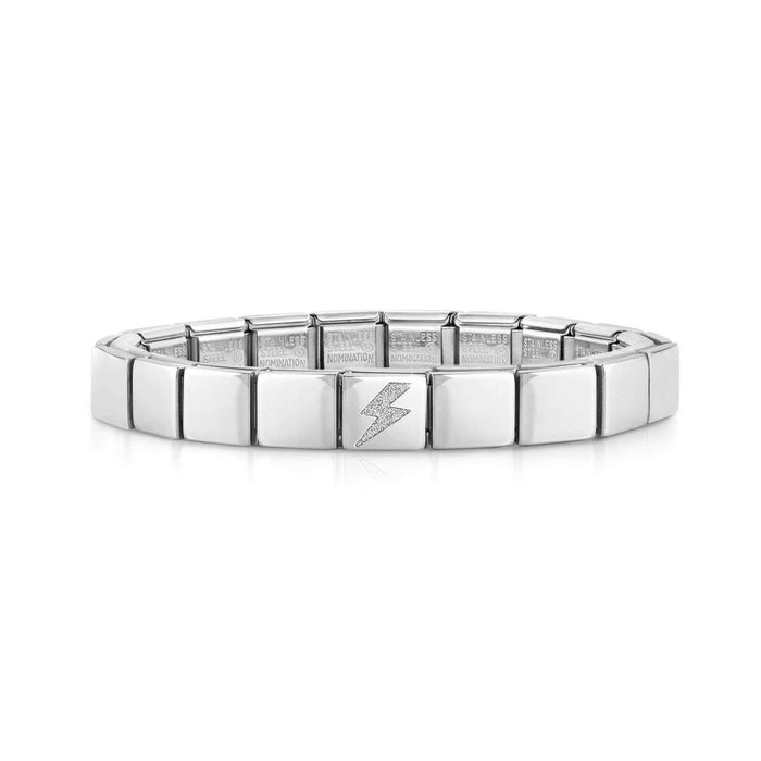 Nomination Composable Glam Stainless Steel Silver Glitter Thunderbolt Bracelet