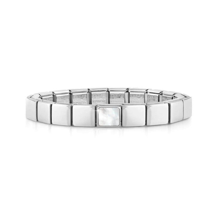 Nomination Composable Glam Stainless Steel Mother Of Pearl Plaque Bracelet