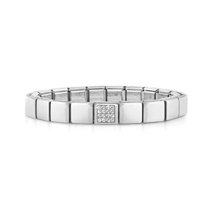 Nomination Composable Glam Stainless Steel Pave White Crystal Bracelet