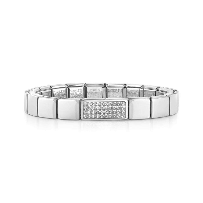 Nomination Composable Glam Stainless Steel Pave White Crystal Bracelet