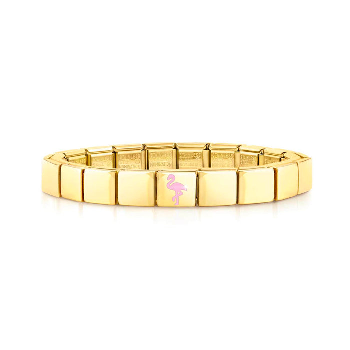 Nomination Composable Glam Gold Pink Flamingo Bracelet