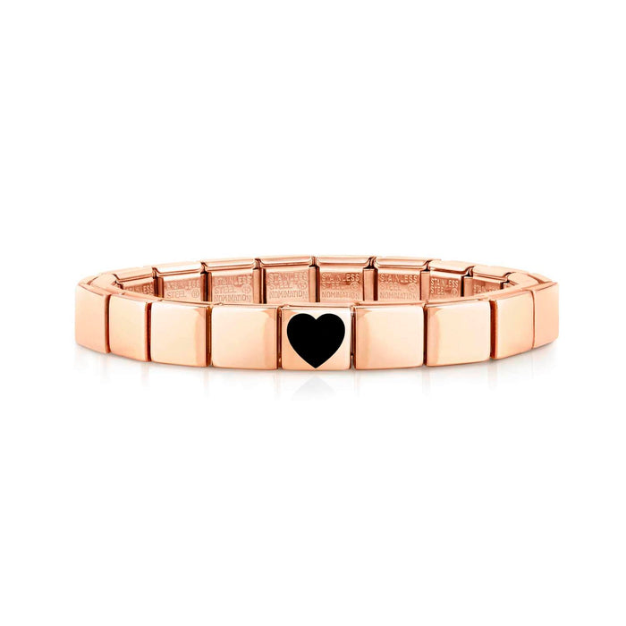 Nomination Composable Glam Rose Gold Black Heart Bracelet