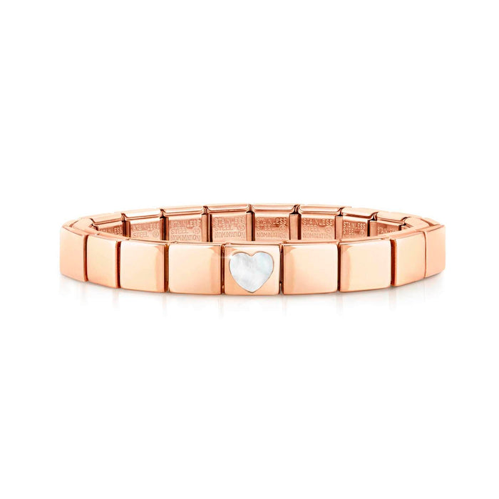 Nomination Composable Glam Rose Gold Mother Of Pearl Heart Bracelet