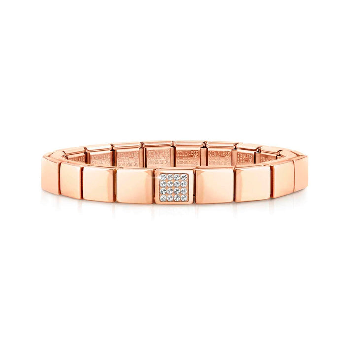 Nomination Composable Glam Rose Gold White Crystal Pave Bracelet