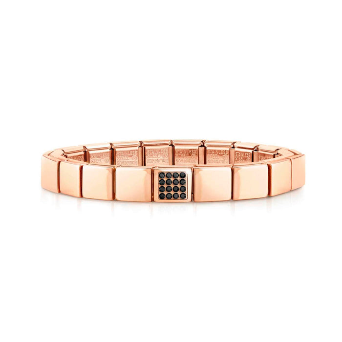 Nomination Composable Glam Rose Gold Black Crystal Pave Bracelet