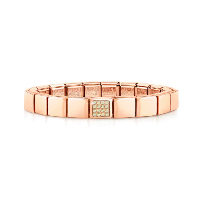 Nomination Composable Glam Rose Gold With Champagne Crystal Pave Bracelet