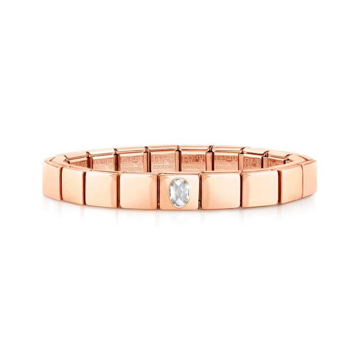 Nomination Composable Glam Rose Gold Faceted Oval White Cubic Zirconia Bracelet