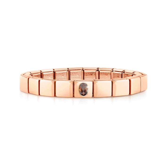 Nomination Composable Glam Rose Gold Faceted Oval Champagne Cubic Zirconia Bracelet