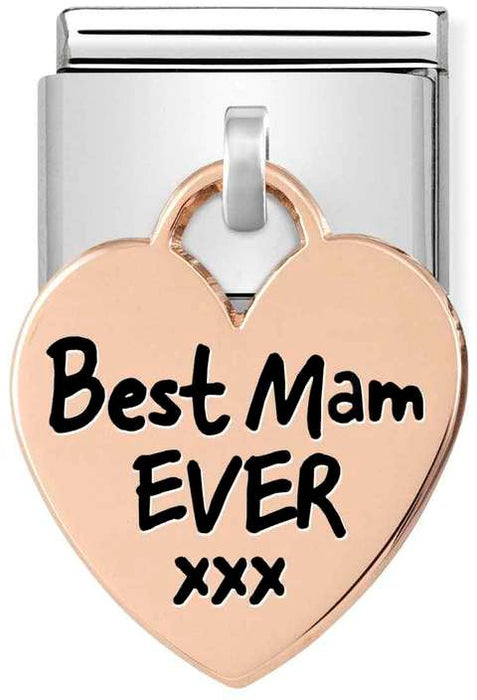 Nomination Classic Rose Gold Double Drop Charm Best Mam Ever XXX Charm