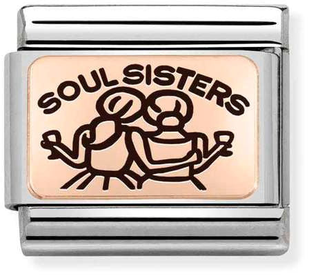 Nomination Classic Rose Gold Plates Soul Sisters Charm