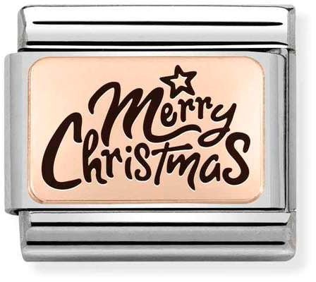 Nomination Classic Rose Gold Merry Christmas Charm