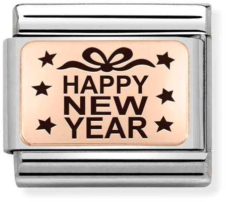 Nomination Classic Rose Gold Happy New Year Christmas Charm