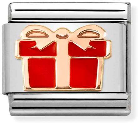 Nomination Classic Rose Gold Red Present Christmas Charm