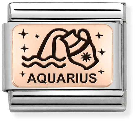 Nomination Classic Rose Gold Plates Aquarius Charm