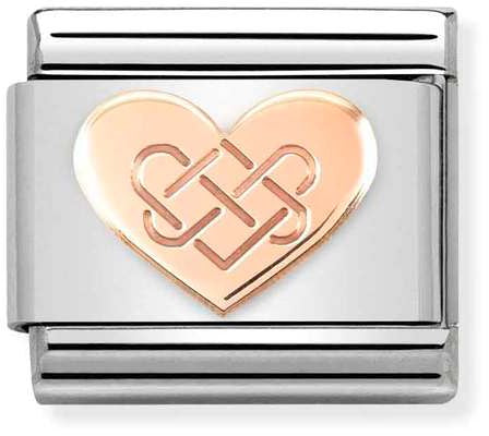 Nomination Classic Rose Gold Symbols Celtic Knot Heart Charm
