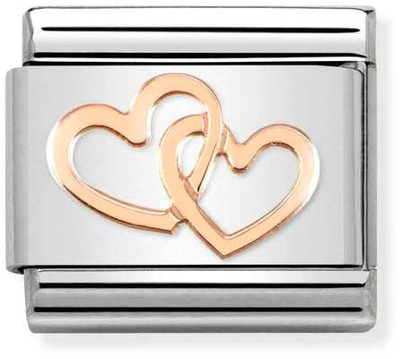 Nomination Classic Rose Gold Symbols Hearts Intertwined Charm