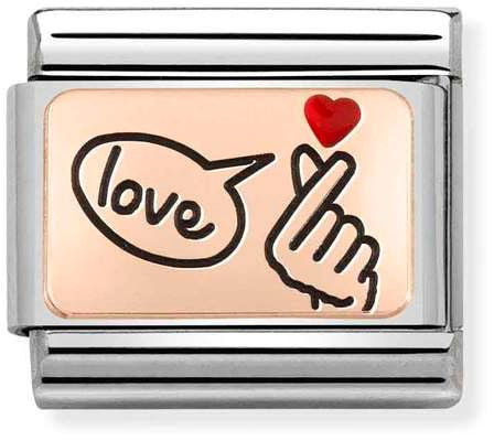 Nomination Classic Rose Gold Plates Finger Snap And Love Charm