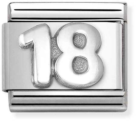 Nomination Classic Silver Oxidised Number 18 Charm
