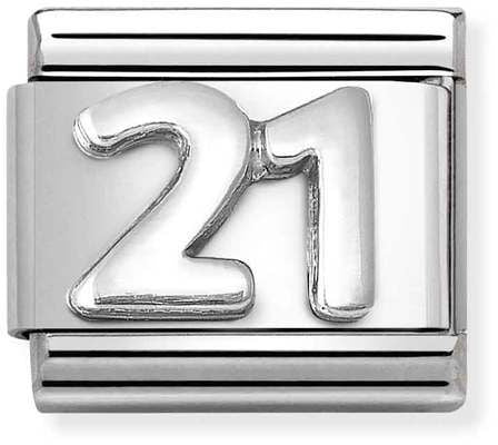 Nomination Classic Silver Oxidised Number 21 Charm
