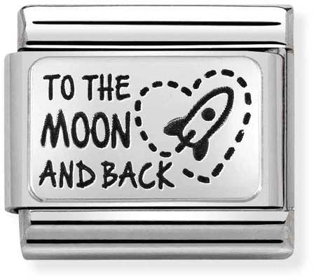 Nomination Classic Silver Oxidised Symbols To The Moon And Back Charm