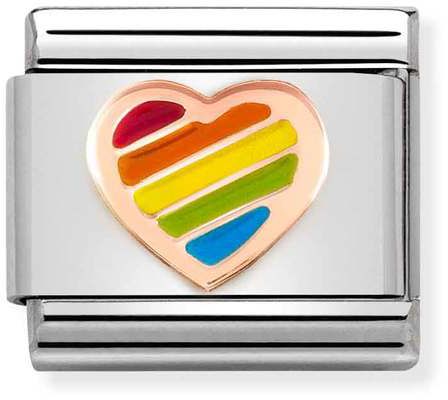Nomination Classic Rose Gold Symbols Rainbow Heart Charm