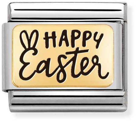 Nomination Classic Gold Plates Happy Easter Charm