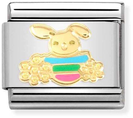 Nomination Classic Gold Symbols Easter Bunny With Flowers Charm