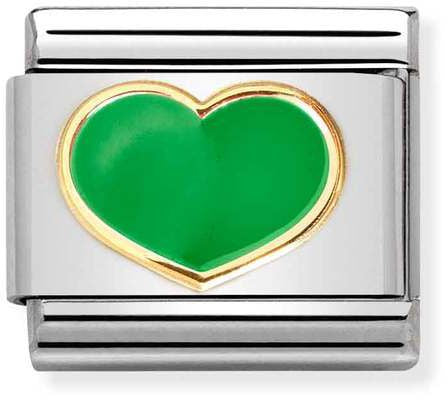 Nomination Classic Gold Love Apple Green Heart Charm