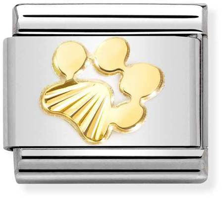 Nomination Classic Gold Symbols Diamond Coated Dog Footprint Charm
