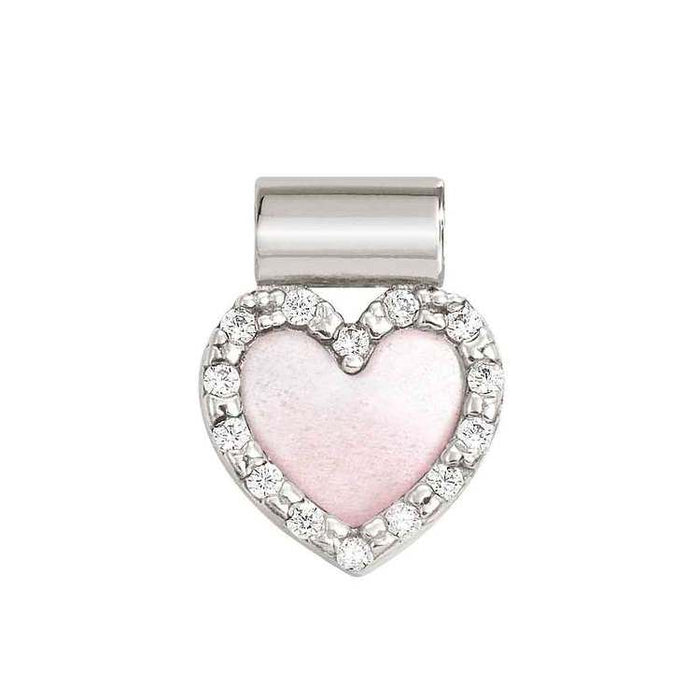 Nomination SeiMia Silver Cubic Zirconia Pink Mother Of Pearl Heart Pendant Charm