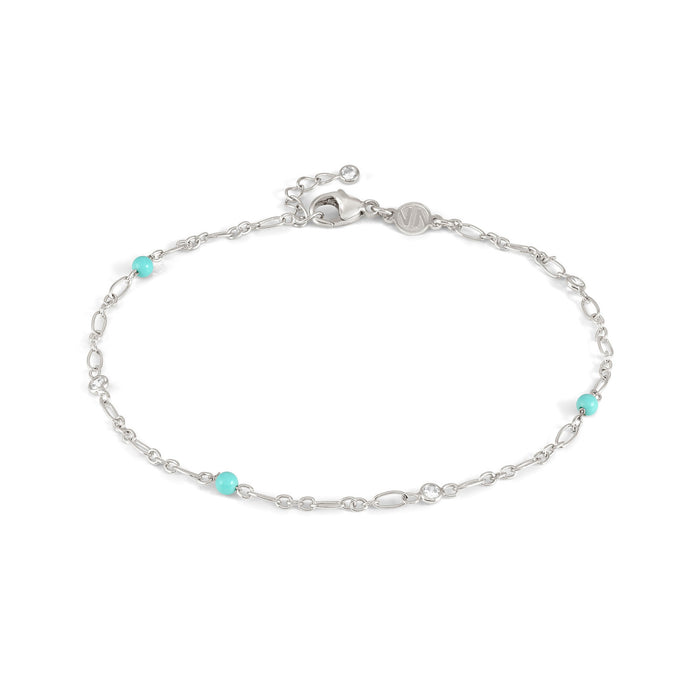 Nomination Sterling Silver With Turquoise Stones Anklet