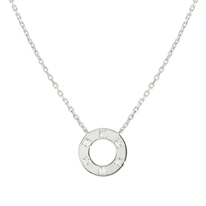 Nomination Carismatica White Stones Silver Circle Necklace