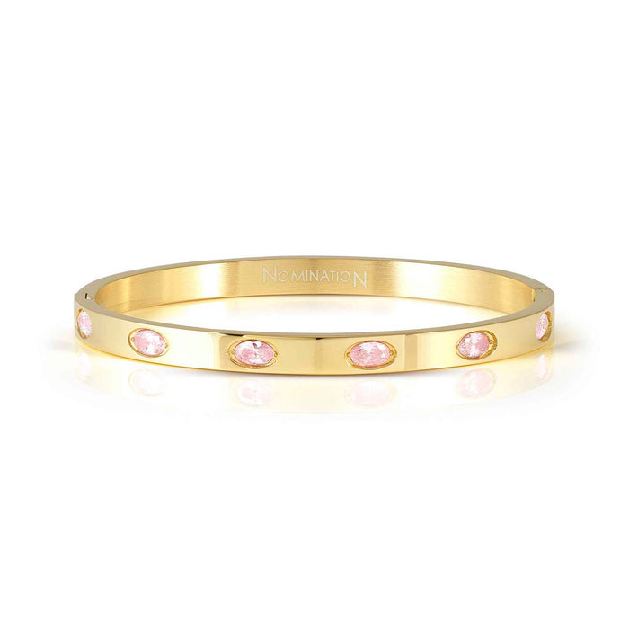 Nomination Pretty Bangles Rigid Bracelet Pink Stones Large Bracelet